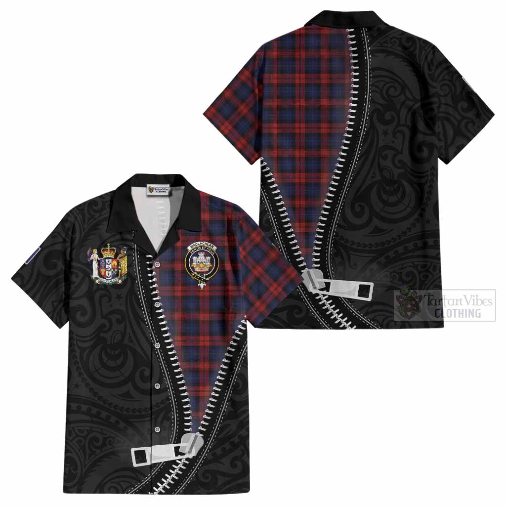 MacLachlan (McLachlan) Tartan Cotton Hawaiian Shirt New Zealand Pattern Unique Zipper Stylized