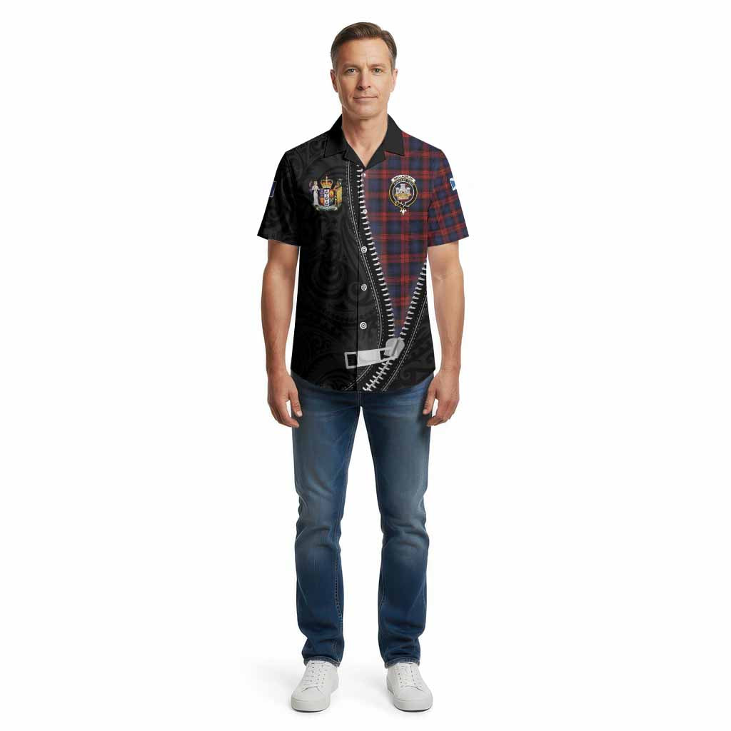 MacLachlan (McLachlan) Tartan Cotton Hawaiian Shirt New Zealand Pattern Unique Zipper Stylized