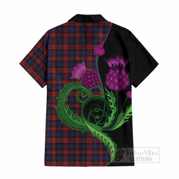 MacLachlan (McLachlan) Tartan Cotton Hawaiian Shirt Traditional Scottish Thistle