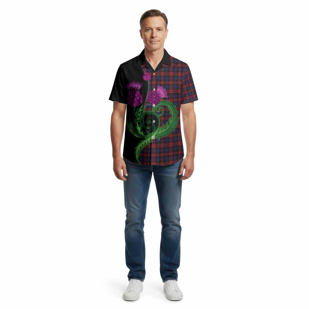 MacLachlan (McLachlan) Tartan Cotton Hawaiian Shirt Traditional Scottish Thistle