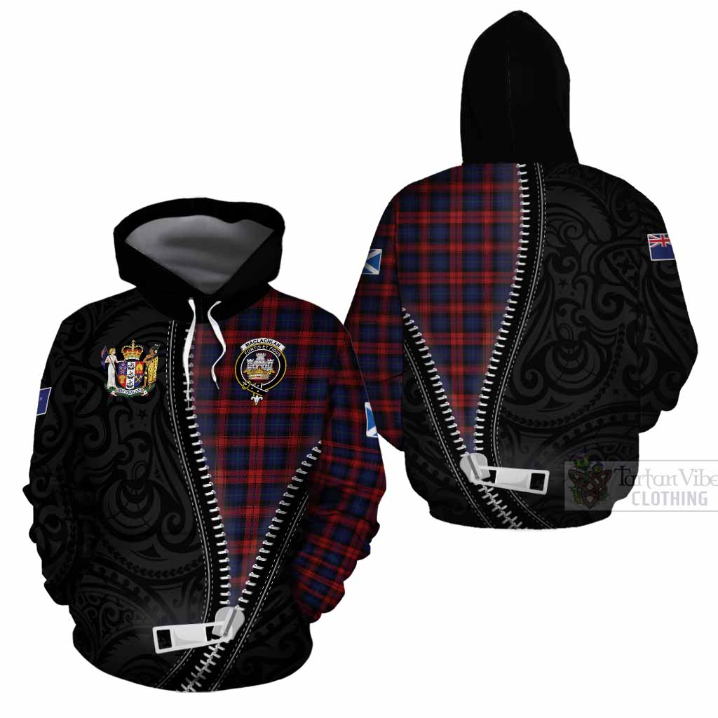 MacLachlan (McLachlan) Tartan Cotton Hoodie New Zealand Pattern Unique Zipper Stylized