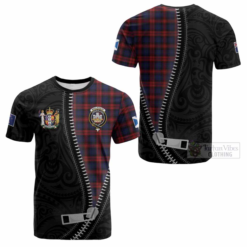 MacLachlan (McLachlan) Tartan Cotton T-shirt New Zealand Pattern Unique Zipper Stylized