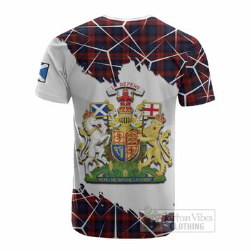 MacLachlan (McLachlan) Tartan Cotton T-shirt with Family Crest and Lion Rampant Grunge Style