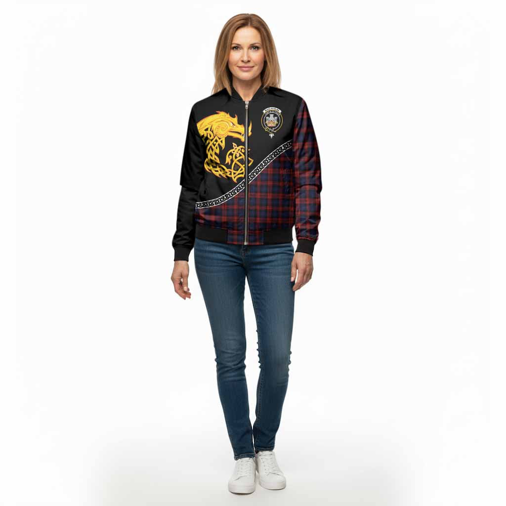 MacLachlan (McLachlan) Tartan Crest Bomber Jacket Legendary Dragon Knot Half Style