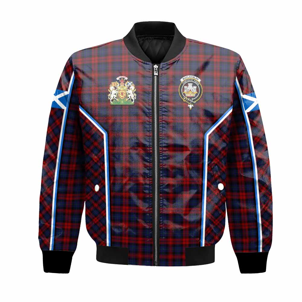 MacLachlan (McLachlan) Tartan Crest Bomber Jacket Scotland Coat of Arm Flag Style - Tartan Vibes Clothing