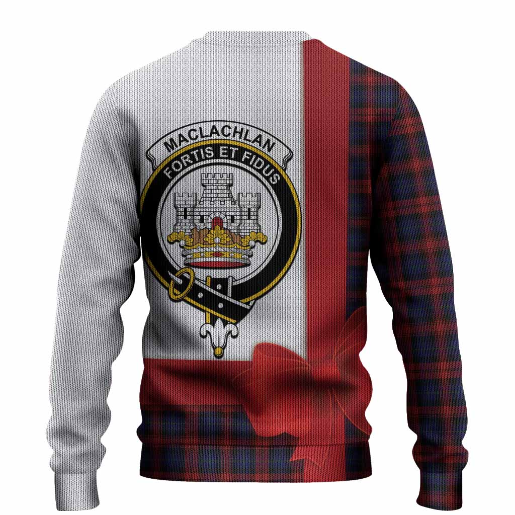 MacLachlan (McLachlan) Tartan Crest Christmas Christmas Ugly Sweater Highland Cow Bagpipes Coquette Bow Style