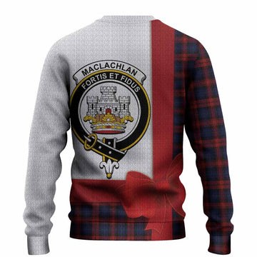 MacLachlan (McLachlan) Tartan Crest Christmas Christmas Ugly Sweater Highland Cow Bagpipes Coquette Bow Style