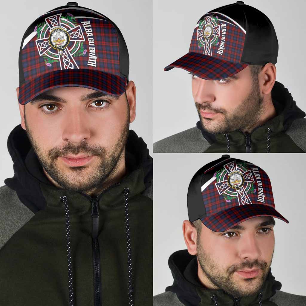 MacLachlan (McLachlan) Tartan Crest Classic Cap Scottish Thistle Celtic Cross Alba Gu Brath