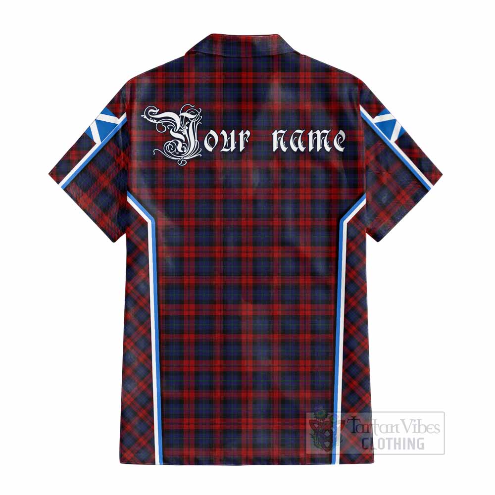 MacLachlan (McLachlan) Tartan Crest Cotton Hawaiian Shirt Scotland Coat of Arm Flag Style - Tartan Vibes Clothing