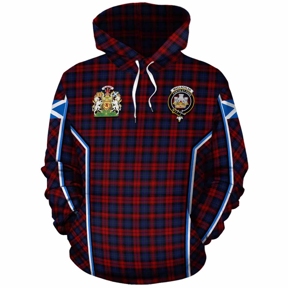 MacLachlan (McLachlan) Tartan Crest Cotton Hoodie Scotland Coat of Arm Flag Style - Tartan Vibes Clothing