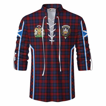 MacLachlan (McLachlan) Tartan Crest Ghillie Kilt Shirt Scotland Coat of Arm Flag Style
