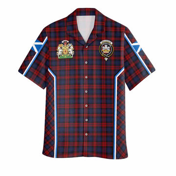 MacLachlan (McLachlan) Tartan Crest Hawaiian Shirt Scotland Coat of Arm Flag Style