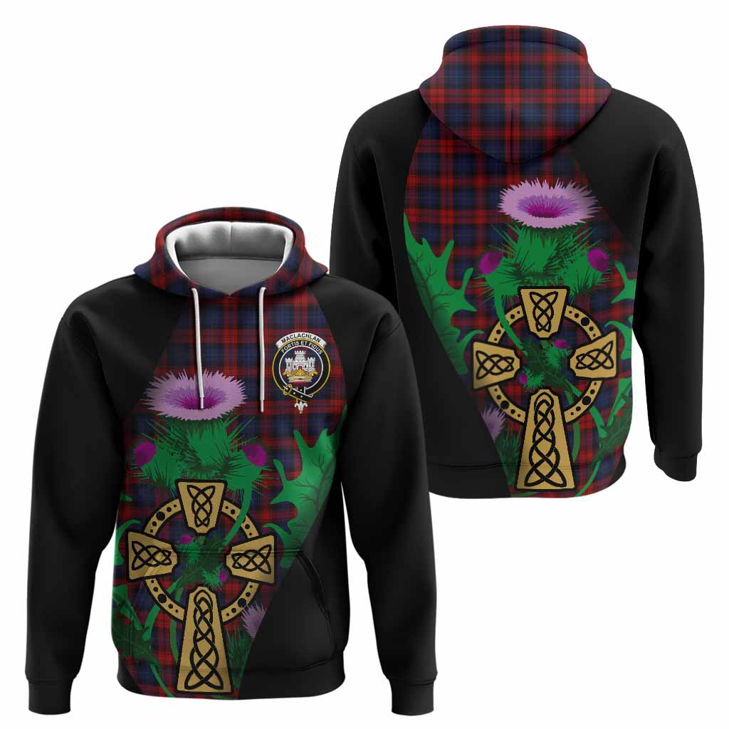 MacLachlan (McLachlan) Tartan Crest Hoodie Celtic Cross Thistle Flowers