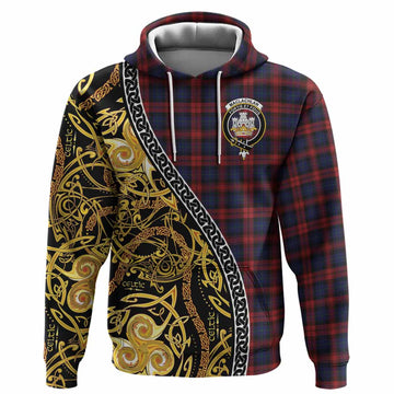 MacLachlan (McLachlan) Tartan Crest Hoodie Celtic Knot and Triple Trickle Spiral Symbols