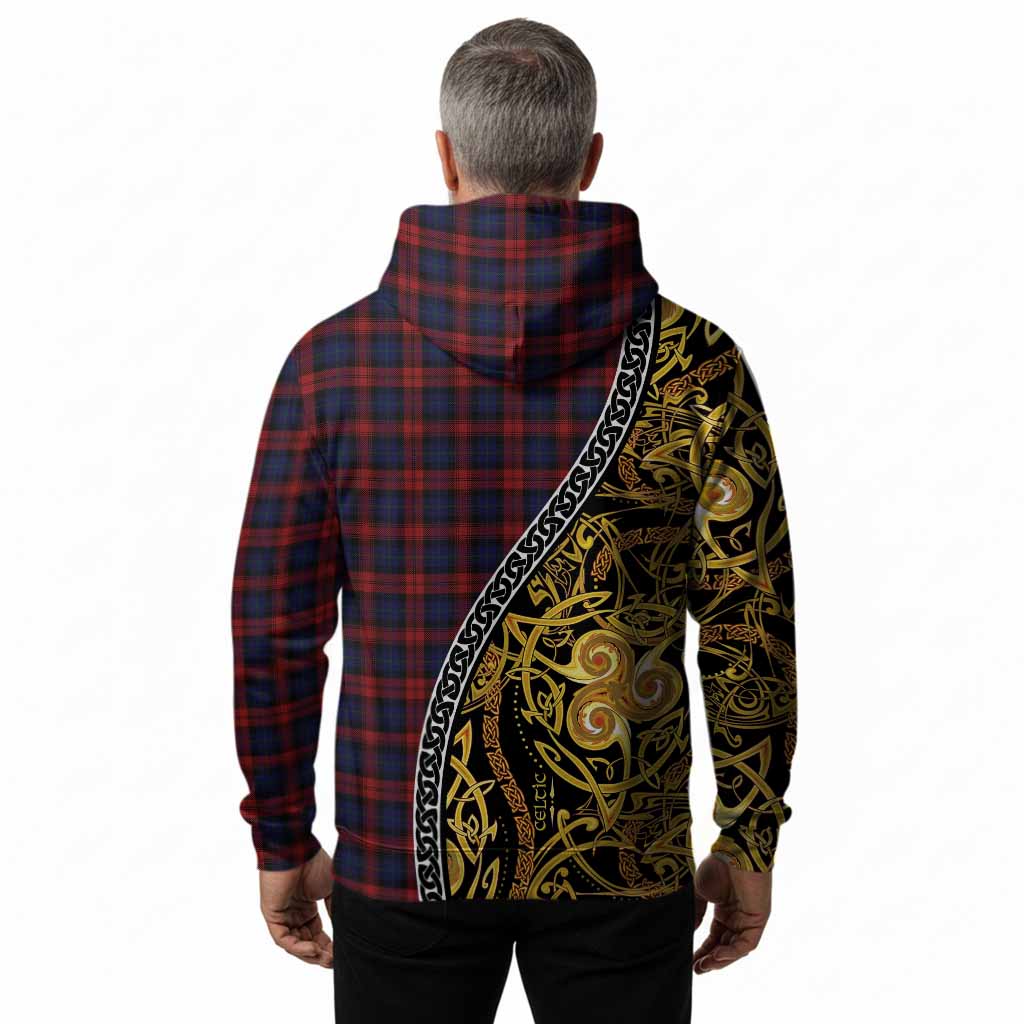 MacLachlan (McLachlan) Tartan Crest Hoodie Celtic Knot and Triple Trickle Spiral Symbols