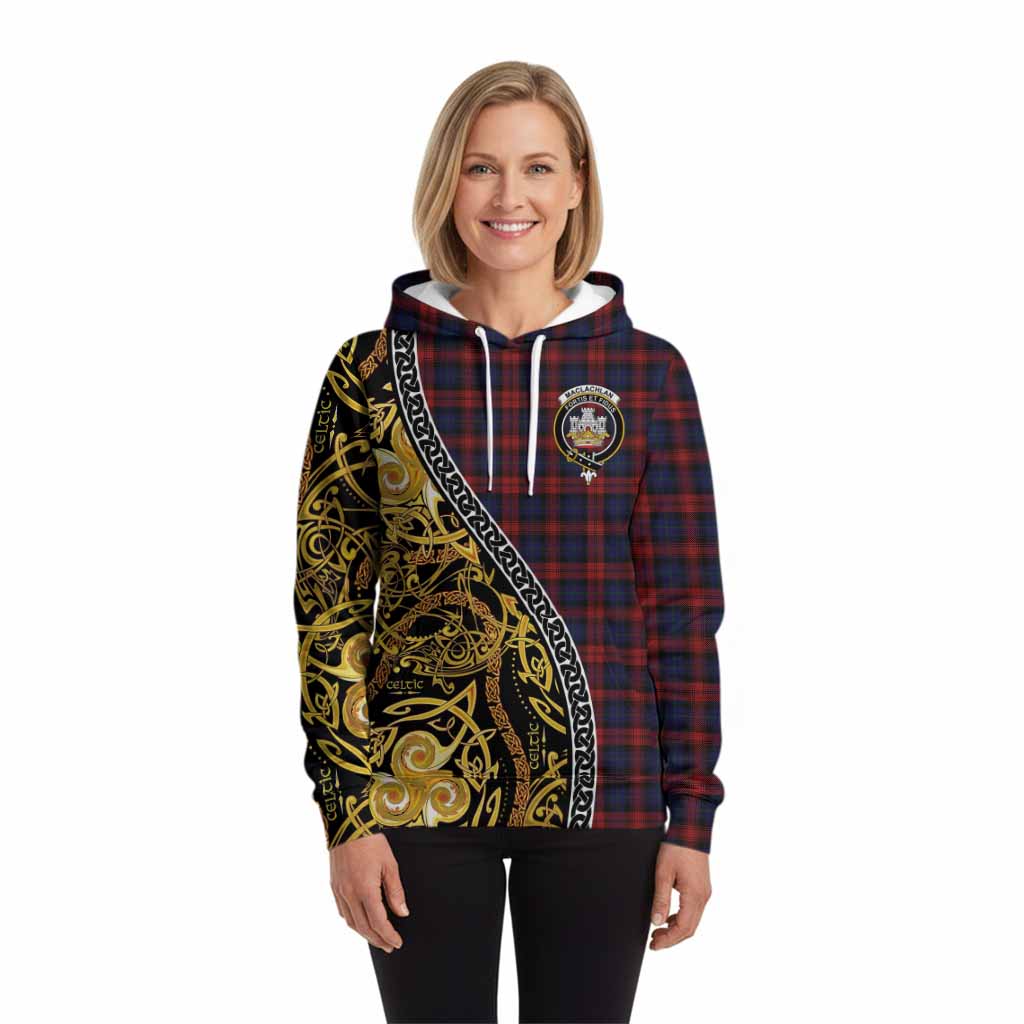 MacLachlan (McLachlan) Tartan Crest Hoodie Celtic Knot and Triple Trickle Spiral Symbols