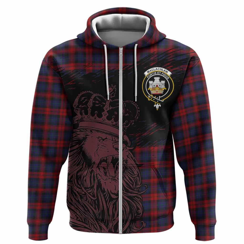 MacLachlan (McLachlan) Tartan Crest Hoodie Crowned Lion Heritage Style