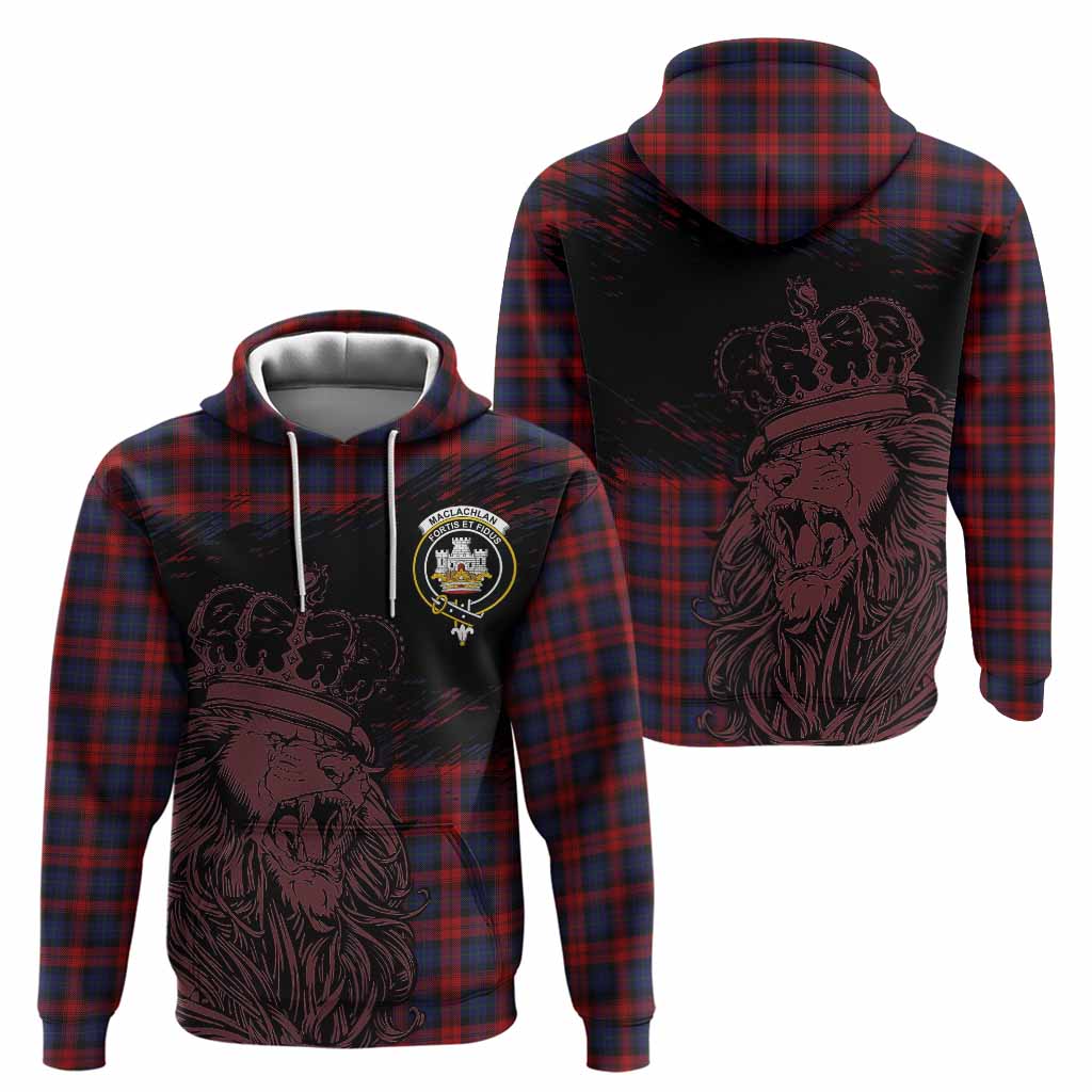 MacLachlan (McLachlan) Tartan Crest Hoodie Crowned Lion Heritage Style