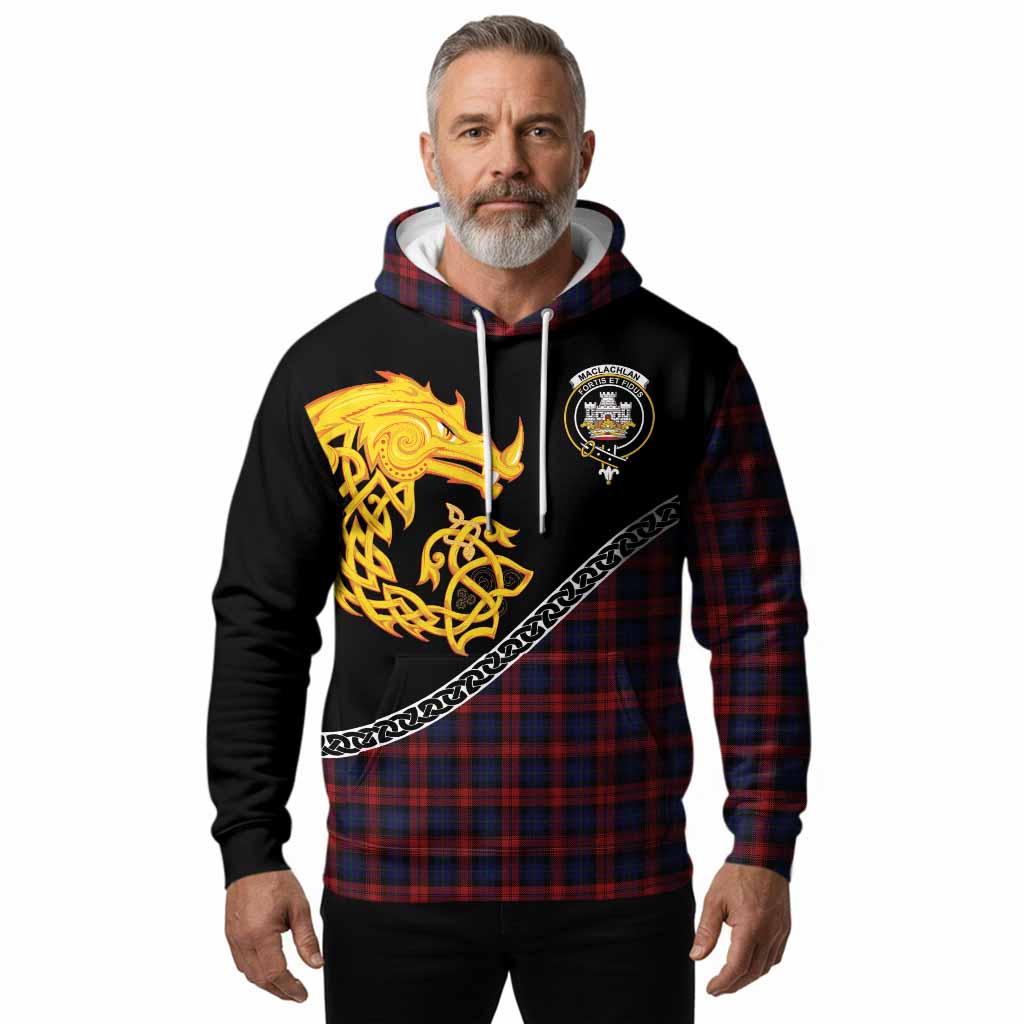 MacLachlan (McLachlan) Tartan Crest Hoodie Legendary Dragon Knot Half Style