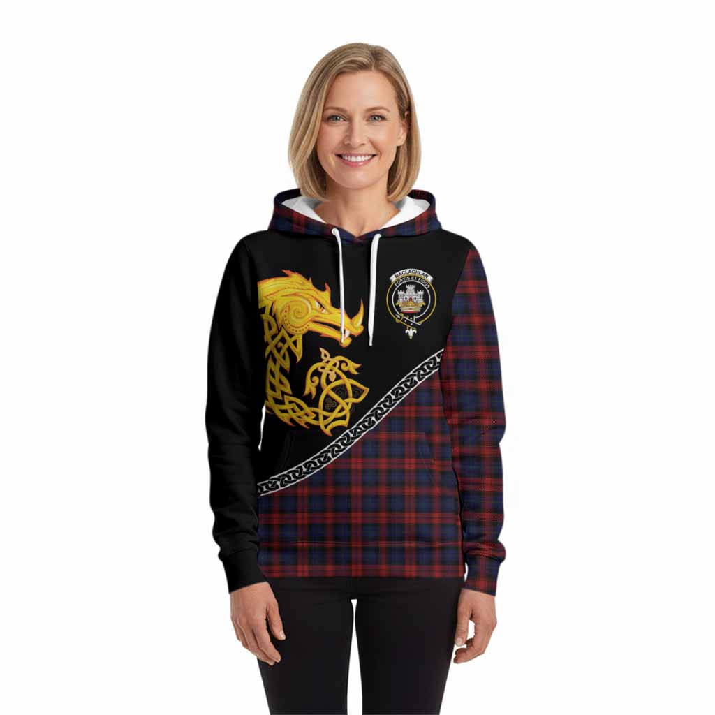 MacLachlan (McLachlan) Tartan Crest Hoodie Legendary Dragon Knot Half Style
