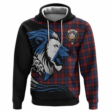 MacLachlan (McLachlan) Tartan Crest Hoodie Scottish Golden Lions Wave Flow