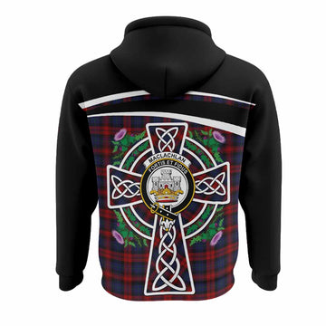 MacLachlan (McLachlan) Tartan Crest Hoodie Scottish Thistle Celtic Cross Alba Gu Brath