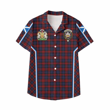 MacLachlan (McLachlan) Tartan Crest Kid Hawaiian Shirt Scotland Coat of Arm Flag Style - Tartan Vibes Clothing