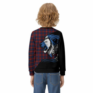 MacLachlan (McLachlan) Tartan Crest Kid Knitted Sweatshirt Scottish Golden Lions Wave Flow