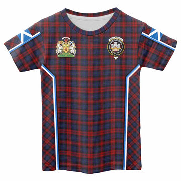 MacLachlan (McLachlan) Tartan Crest Kid T-shirt Scotland Coat of Arm Flag Style - Tartan Vibes Clothing