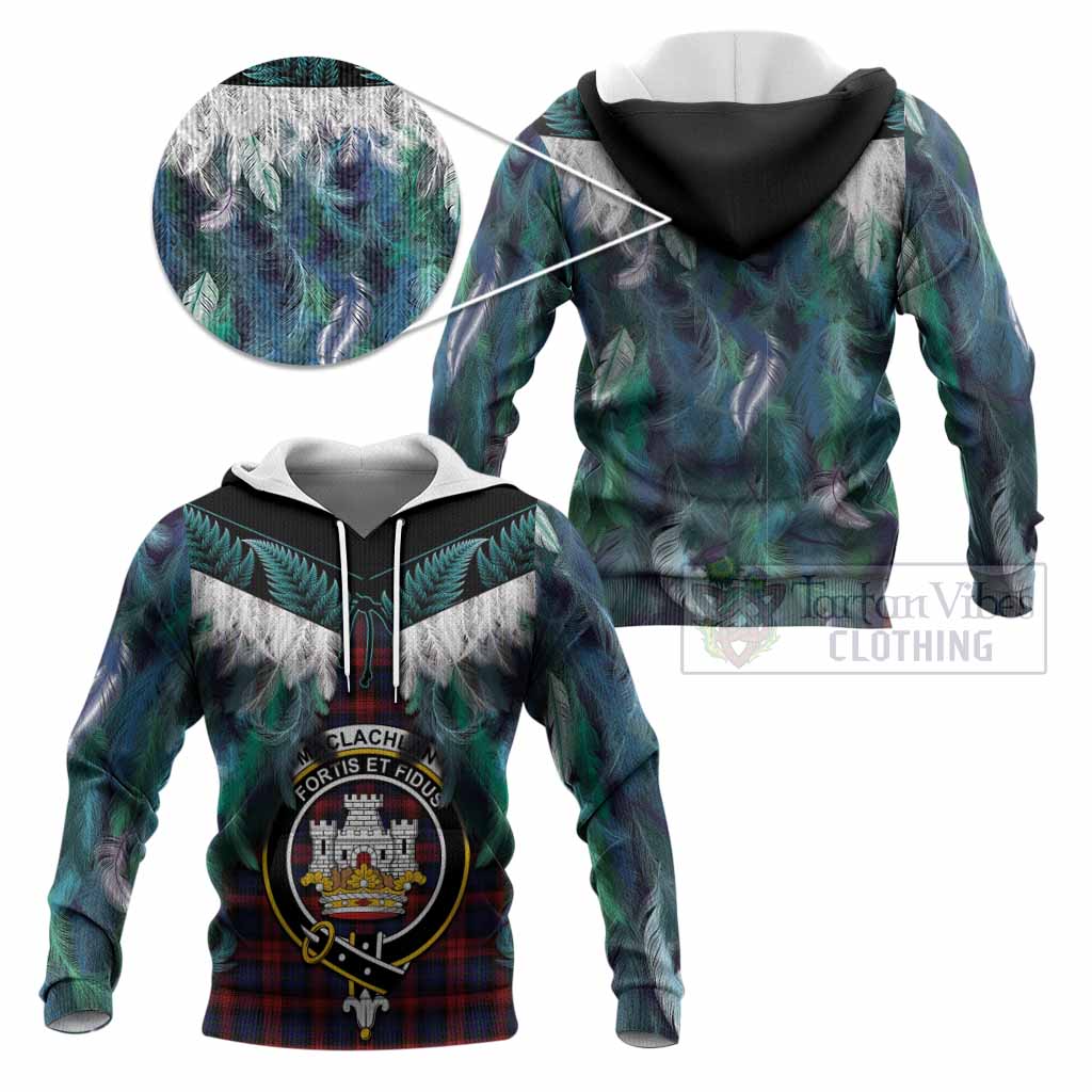 MacLachlan (McLachlan) Tartan Crest Knitted Hoodie New Zealand Maori Korowai Cloak