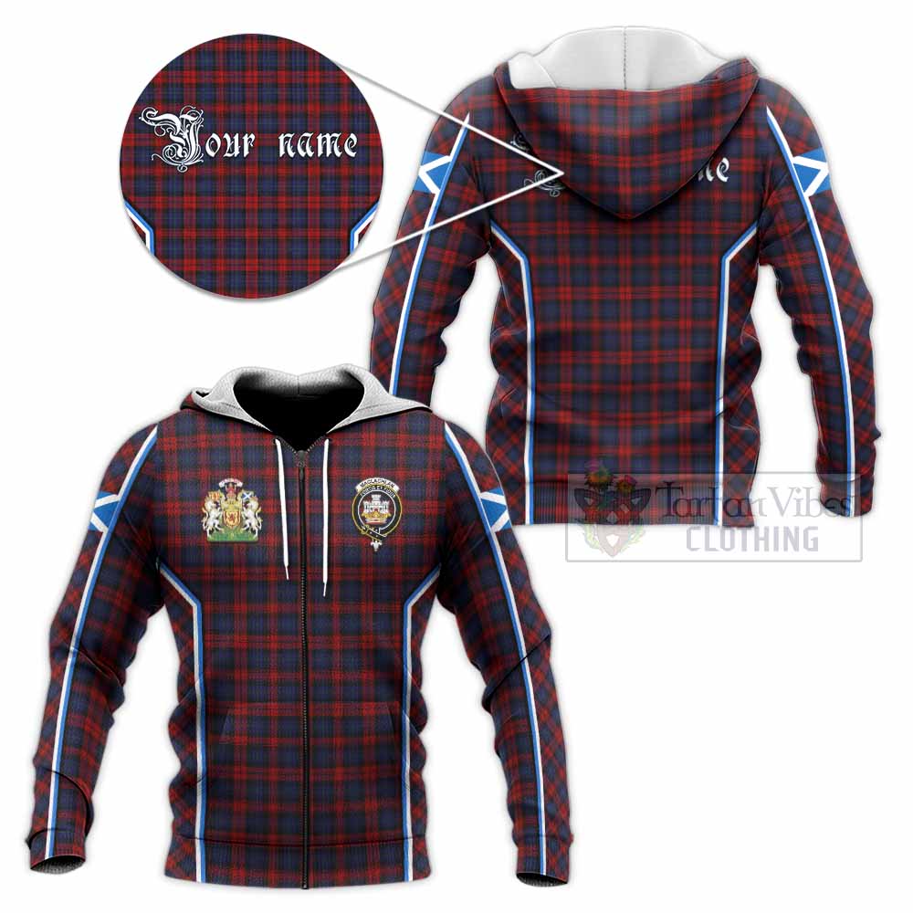 MacLachlan (McLachlan) Tartan Crest Knitted Hoodie Scotland Coat of Arm Flag Style - Tartan Vibes Clothing