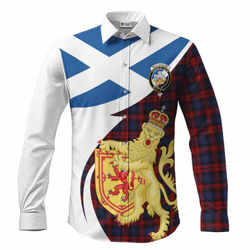 MacLachlan (McLachlan) Tartan Crest Lion Rampant Long Sleeve Button Shirts Classic Scottish Style Men's Shirt S - Tartan Vibes Clothing