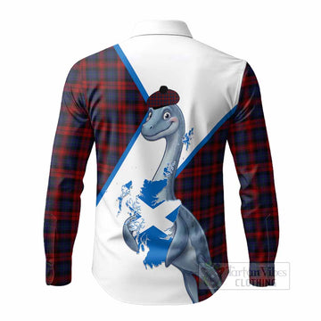 MacLachlan (McLachlan) Tartan Crest Loch Ness Monster Long Sleeve Button Shirts Nessie Scottish Map Tha Gradh Agam Air Alba