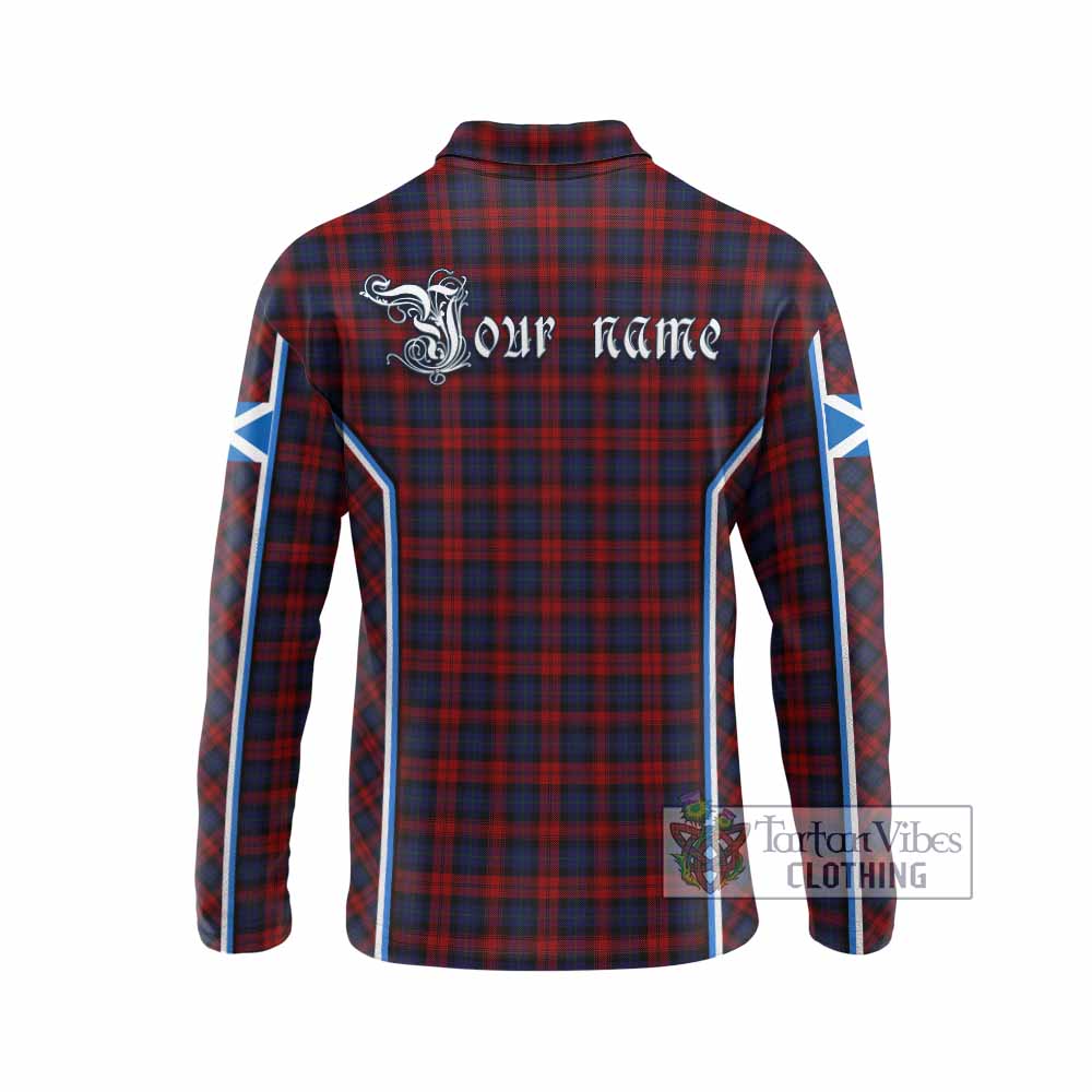 MacLachlan (McLachlan) Tartan Crest Long Sleeve Polo Shirt Scotland Coat of Arm Flag Style - Tartan Vibes Clothing
