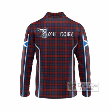 MacLachlan (McLachlan) Tartan Crest Long Sleeve Polo Shirt Scotland Coat of Arm Flag Style