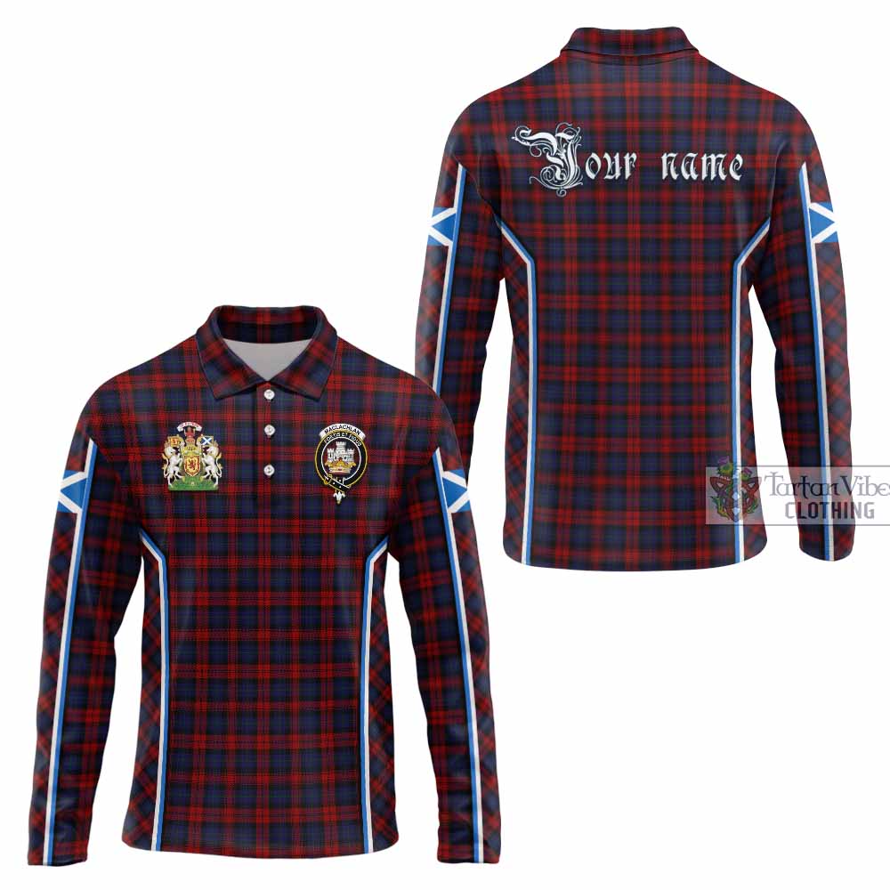 MacLachlan (McLachlan) Tartan Crest Long Sleeve Polo Shirt Scotland Coat of Arm Flag Style - Tartan Vibes Clothing
