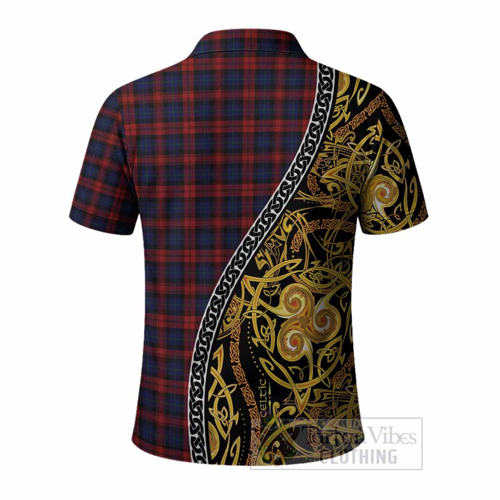 MacLachlan (McLachlan) Tartan Crest Polo Shirt Celtic Knot and Triple Trickle Spiral Symbols