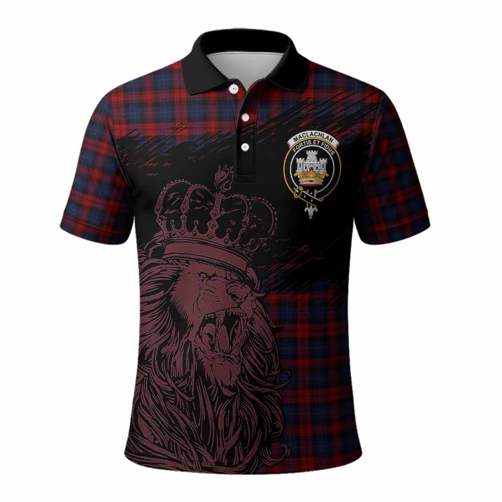MacLachlan (McLachlan) Tartan Crest Polo Shirt Crowned Lion Heritage Style
