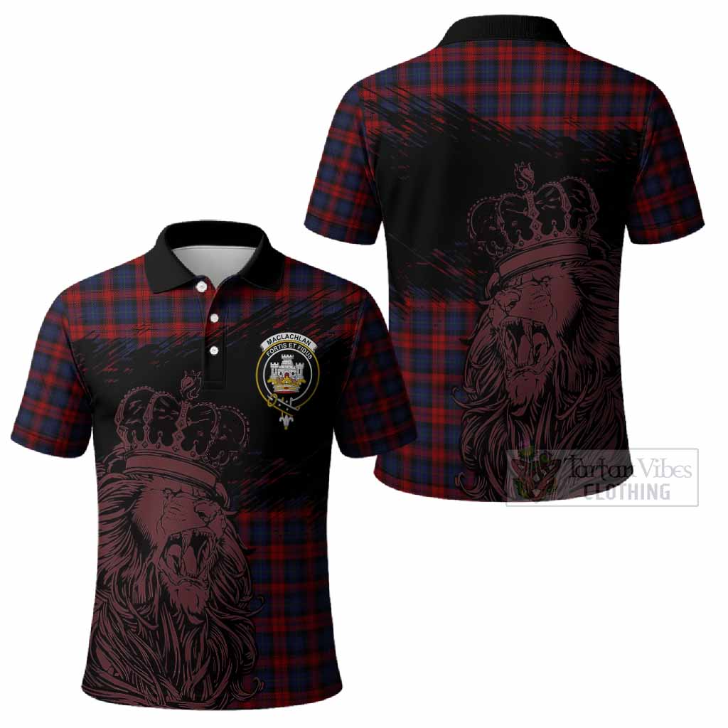 MacLachlan (McLachlan) Tartan Crest Polo Shirt Crowned Lion Heritage Style