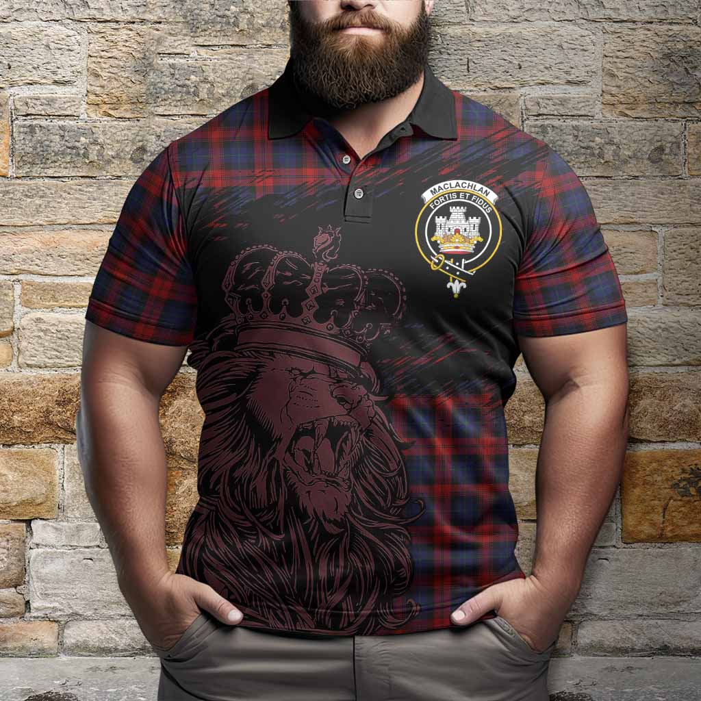 MacLachlan (McLachlan) Tartan Crest Polo Shirt Crowned Lion Heritage Style