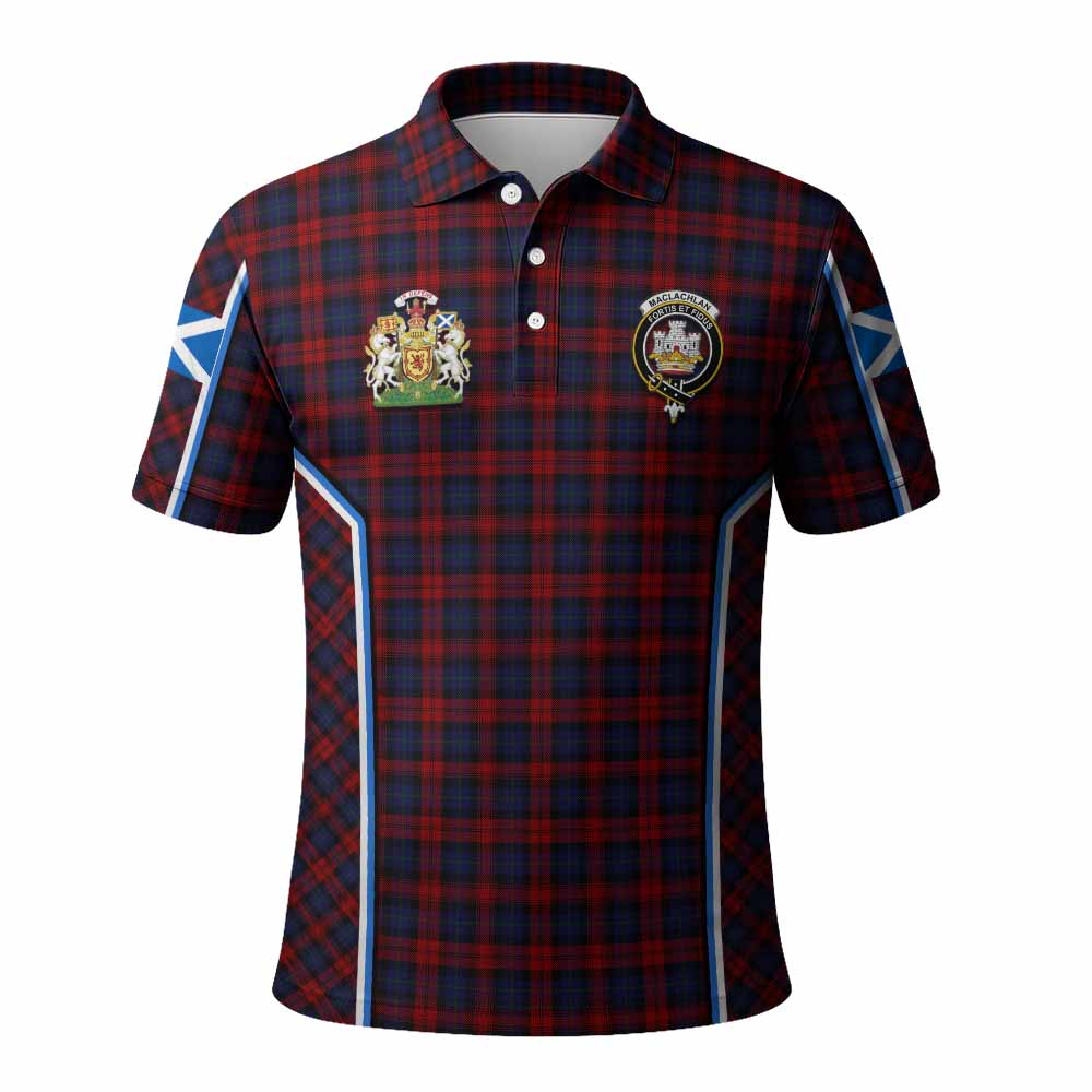 MacLachlan (McLachlan) Tartan Crest Polo Shirt Scotland Coat of Arm Flag Style - Tartan Vibes Clothing