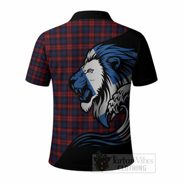 MacLachlan (McLachlan) Tartan Crest Polo Shirt Scottish Golden Lions Wave Flow