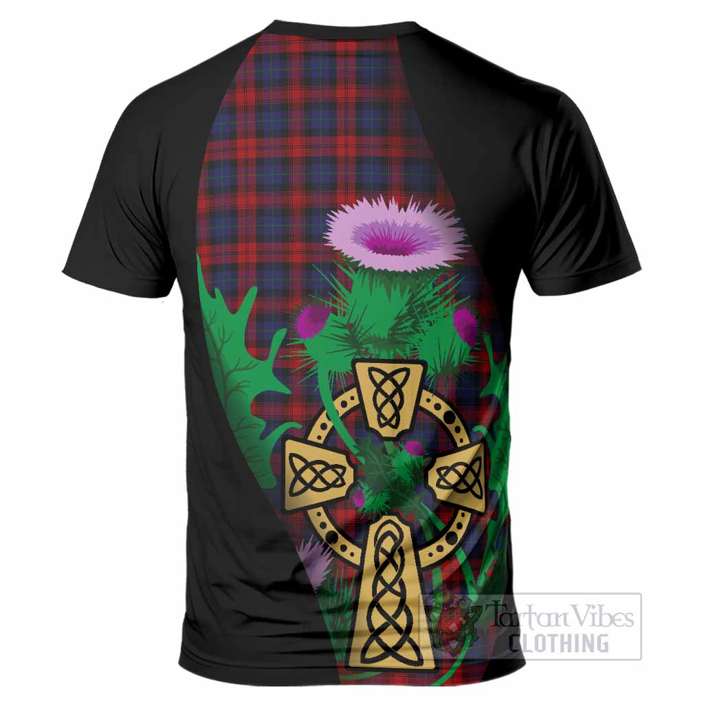 MacLachlan (McLachlan) Tartan Crest T-Shirt Celtic Cross Thistle Flowers