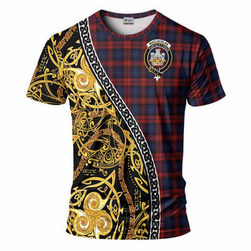 MacLachlan (McLachlan) Tartan Crest T-Shirt Celtic Knot and Triple Trickle Spiral Symbols