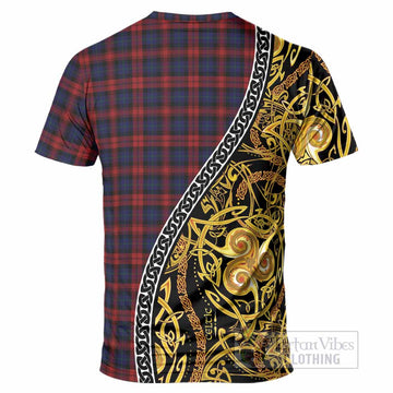 MacLachlan (McLachlan) Tartan Crest T-Shirt Celtic Knot and Triple Trickle Spiral Symbols
