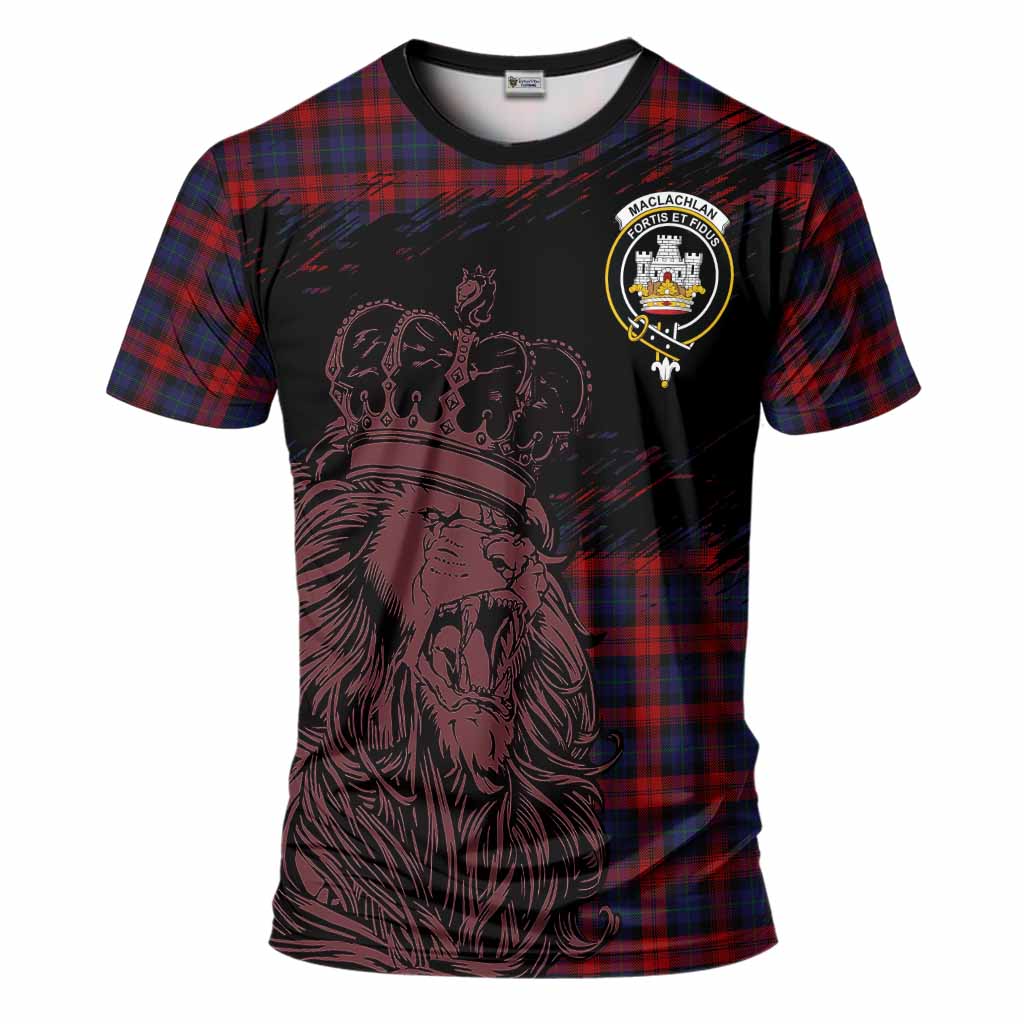 MacLachlan (McLachlan) Tartan Crest T-Shirt Crowned Lion Heritage Style