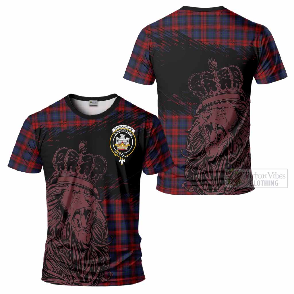 MacLachlan (McLachlan) Tartan Crest T-Shirt Crowned Lion Heritage Style