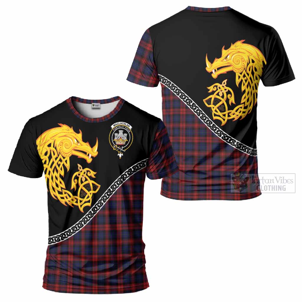 MacLachlan (McLachlan) Tartan Crest T-Shirt Legendary Dragon Knot Half Style