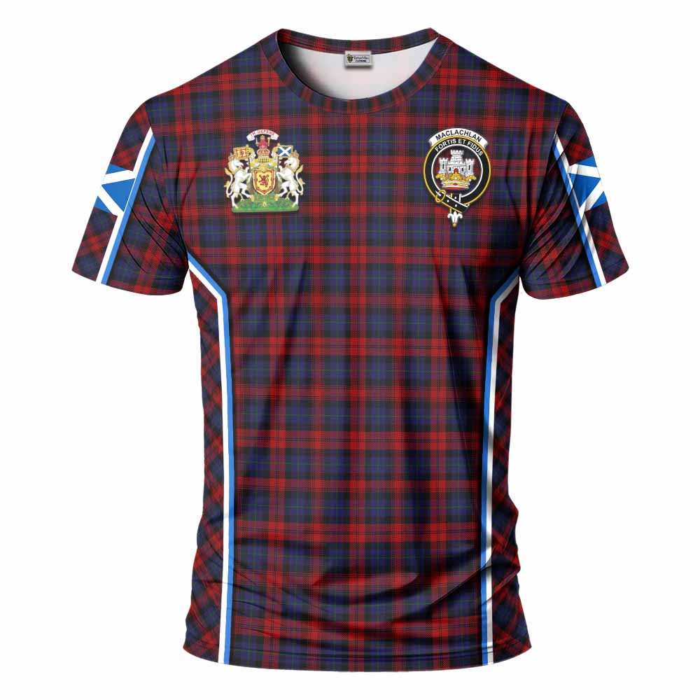 MacLachlan (McLachlan) Tartan Crest T-shirt Scotland Coat of Arm Flag Style - Tartan Vibes Clothing