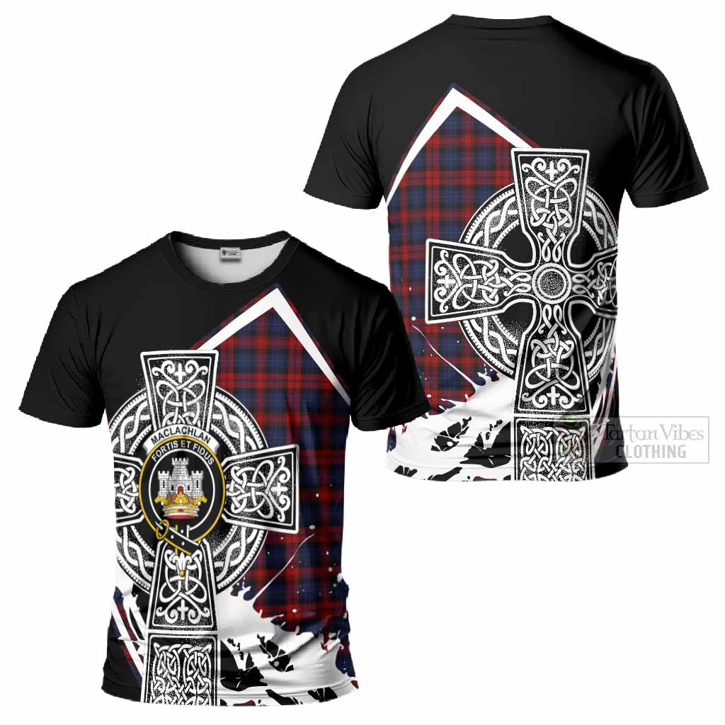 MacLachlan (McLachlan) Tartan Crest T-Shirt Scottish Celtic Cross Heritage - Tartan Vibes Clothing